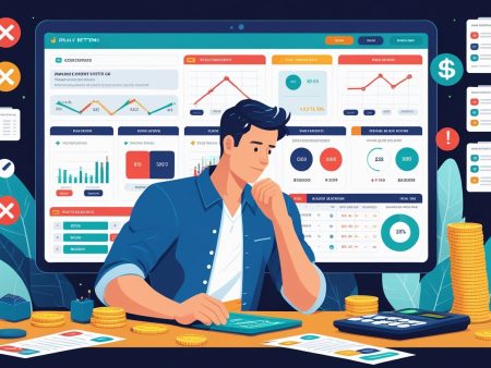 A man sits at a desk with coins, papers, and a calculator, studying a large screen of colorful charts and financial data, suggesting analysis or smarter wagers for effective risk management in betting activities.